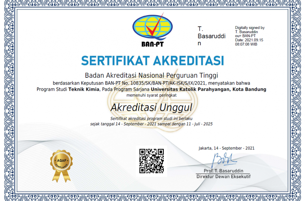 Raih Akreditasi Unggul BAN-PT, Prodi Sarjana Teknik Kimia UNPAR Terus Tingkatkan Kualitas lewat Siklus PPEPP